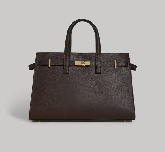 Lily - Dark Brown in Genuine Togo Leather