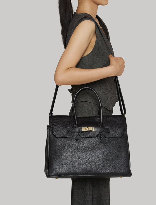 Magdah (Black) Genuine Togo Leather