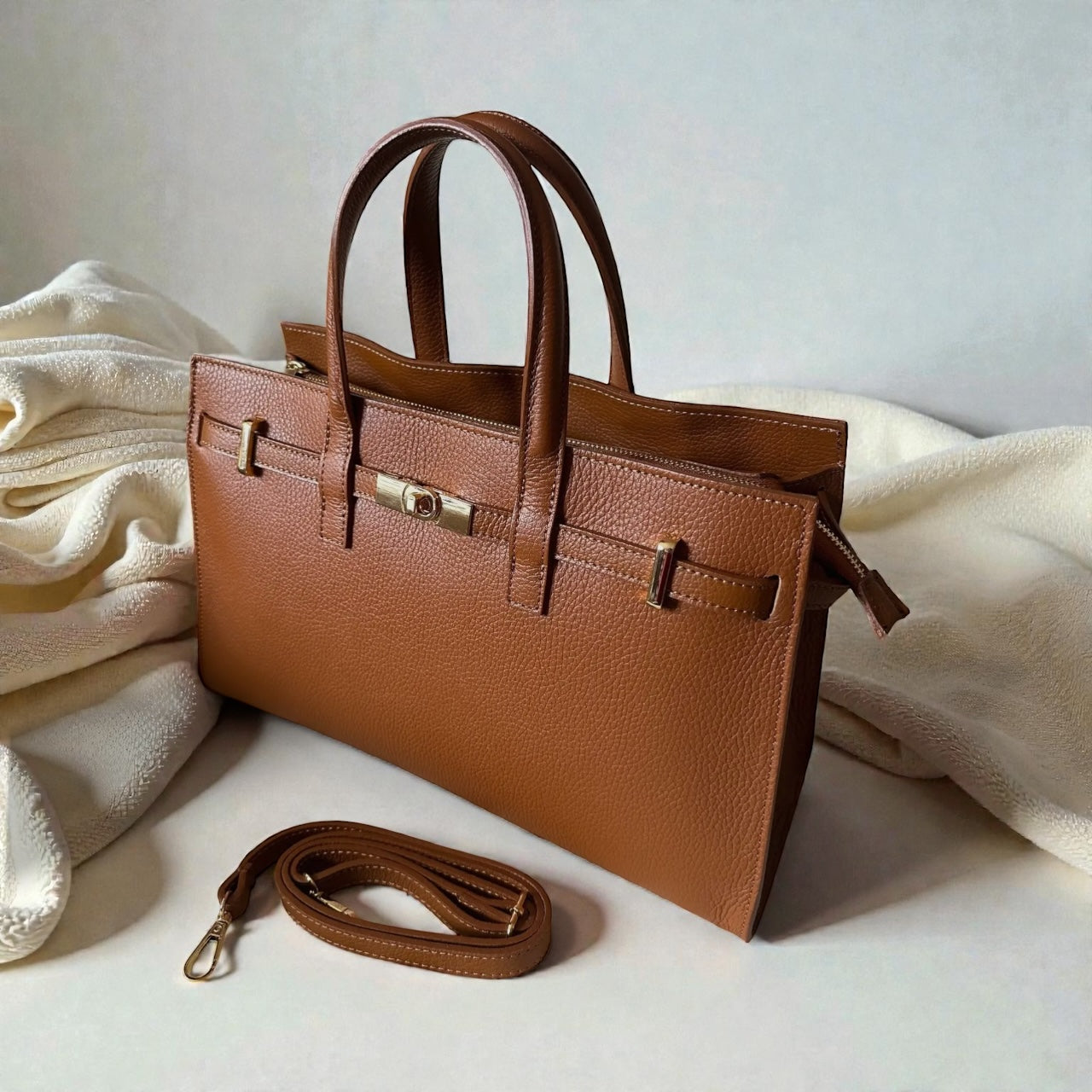 Lily - Camel in Genuine Togo Leather